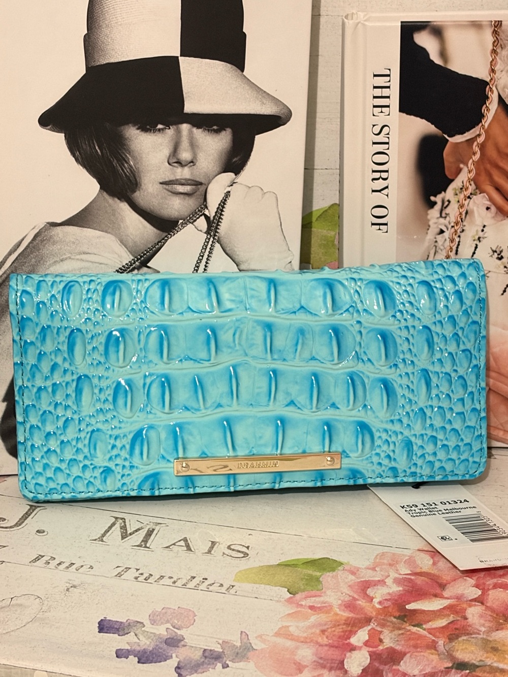 NWT✨BRAHMIN TROPIC BLUE MELBOURNE🩵 ADY WALLET RARE